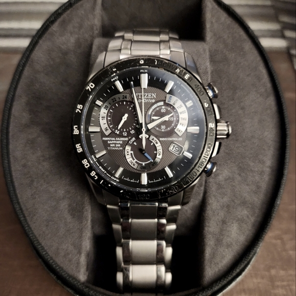 Citizen Eco Drive Perpetual Calendar Titanium Radio Controlled Chronogra… - Picture 1 of 5